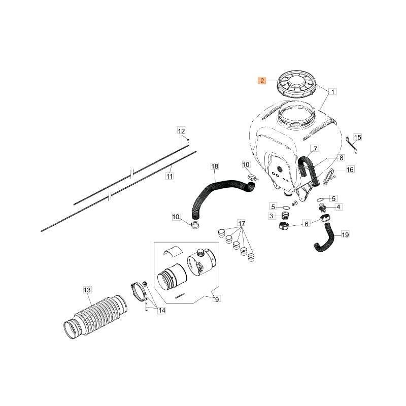 foto del prodotto tappo serbatoio atomizzatore mb90 mb900 originale emak cfi2107701