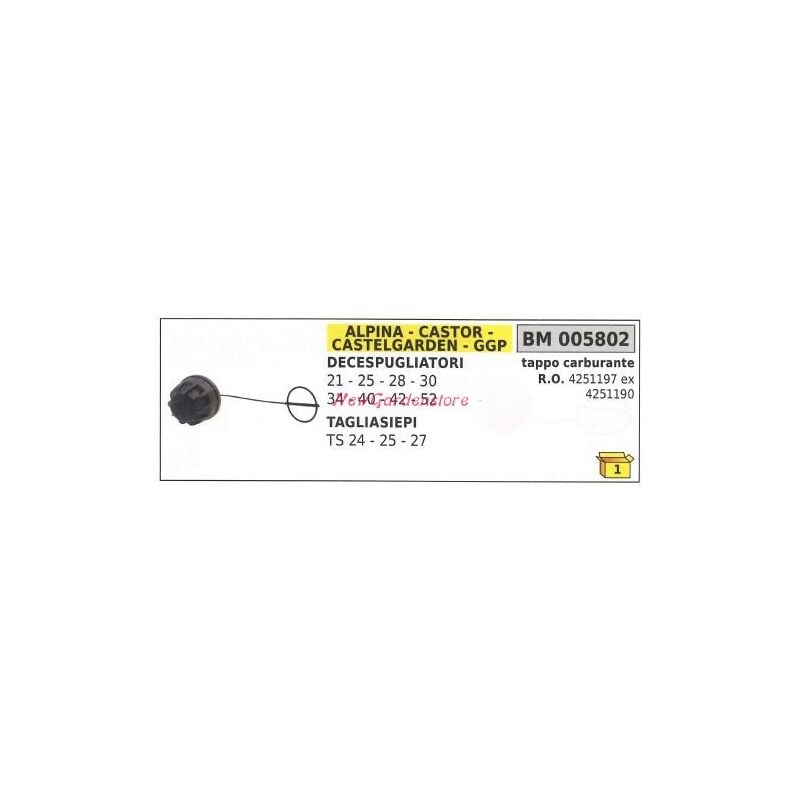 foto del prodotto tappo serbatoio carburante alpina decespugliatore 21 25 28 30 34 40 42 52 005802