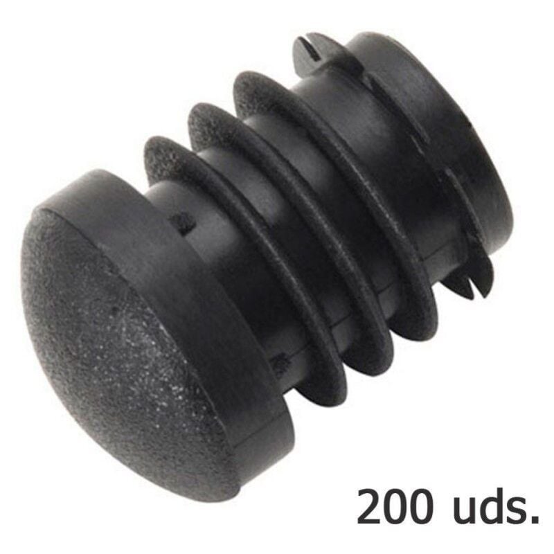foto del prodotto tappo terminale interno in plastica tondo nero per tubo esterno 18 mm. borsa 200 unit 