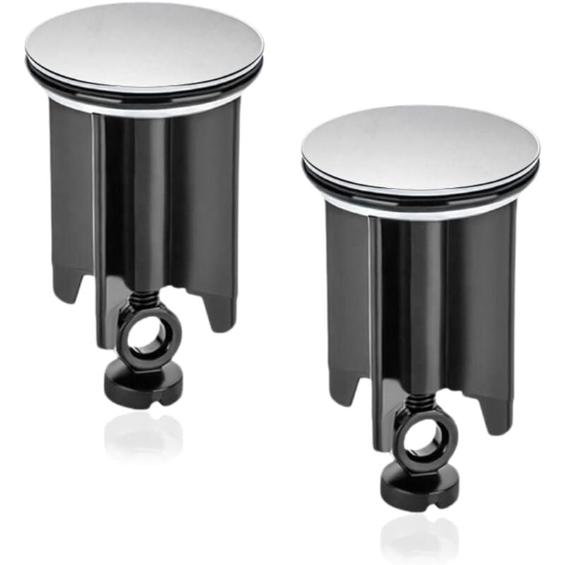foto del prodotto tappo universale per lavandino del bagno, 2 pezzi, tappo di scarico per lavandino da 40 mm, altezza regolabile, tappo per vasca con guarnizione, per