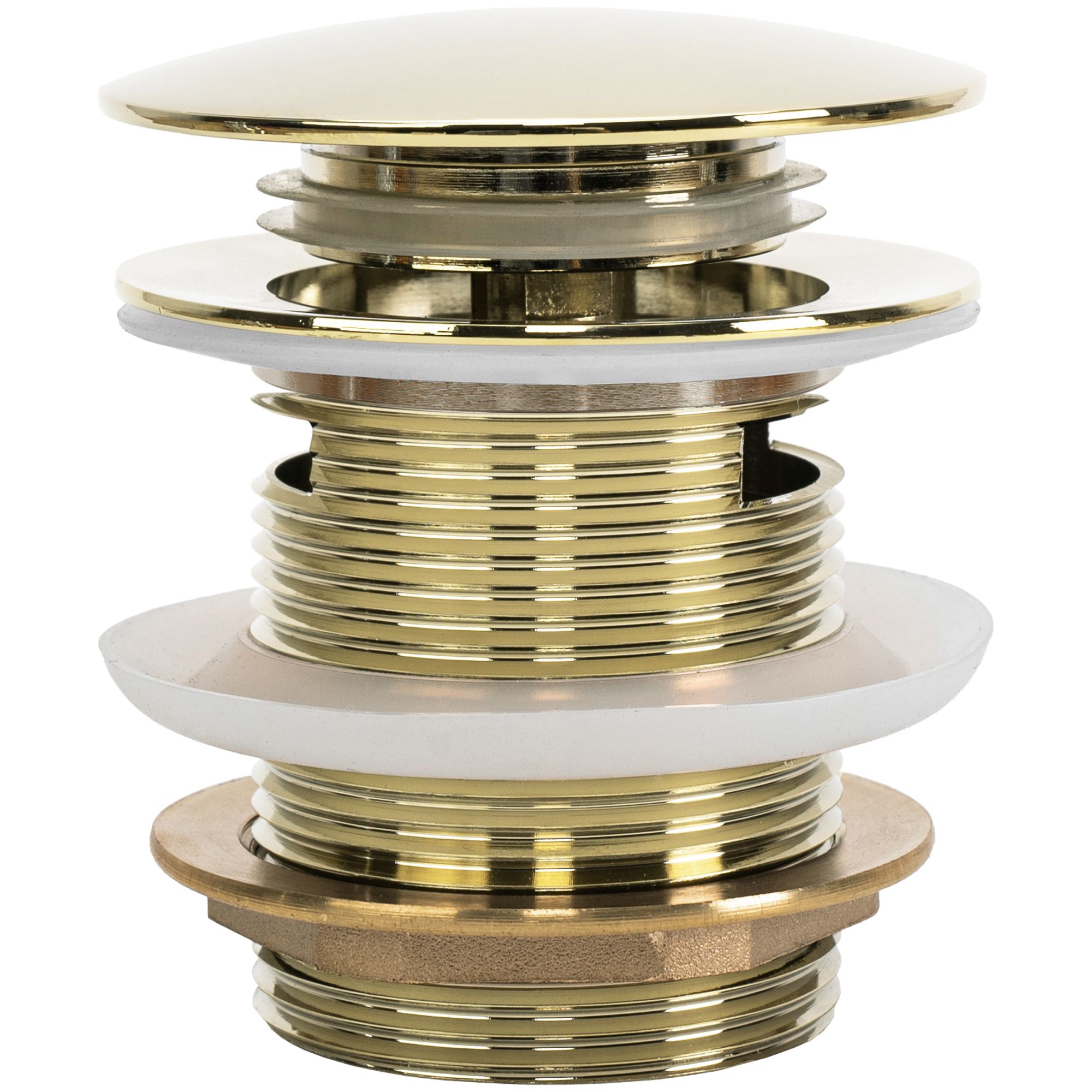 foto del prodotto tappo vasca senza troppo pieno click-clack rea gold 6cm