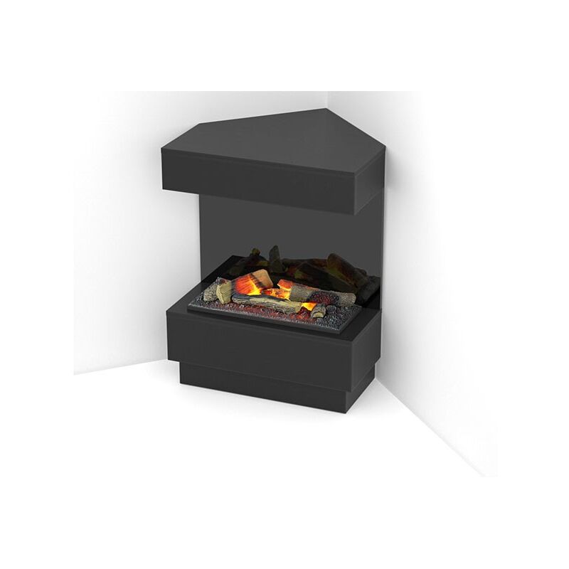 foto del prodotto taravo caminetto elettrico angolare da appoggio a led nero 70 x 95 x 30 65 400 600