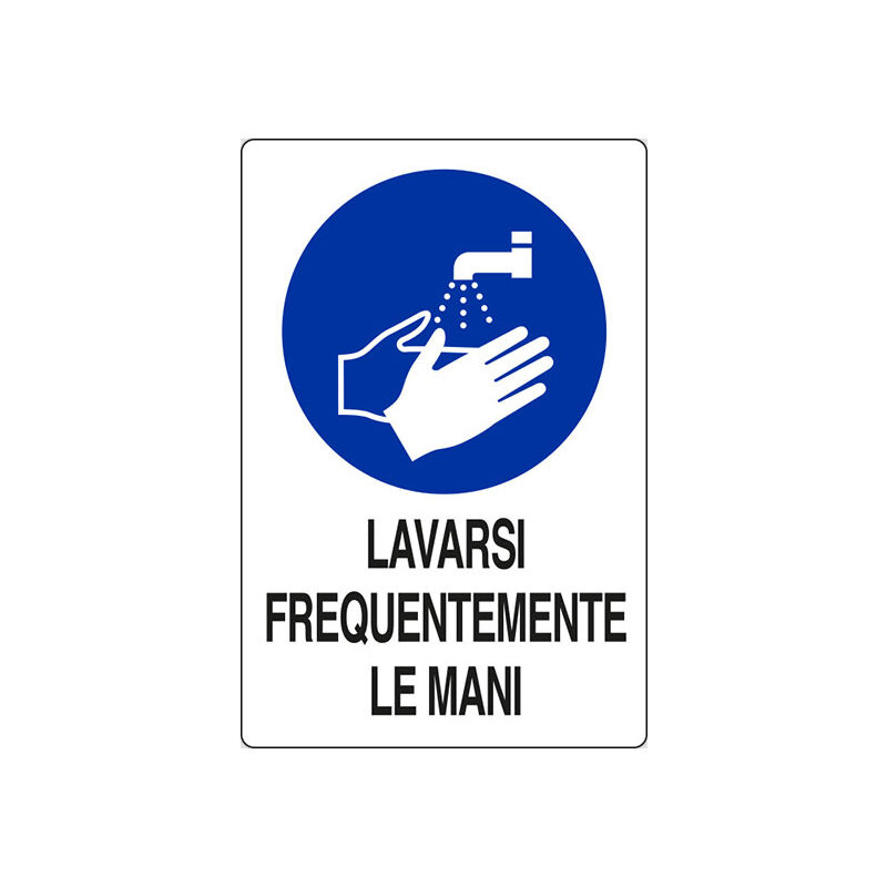 foto del prodotto targa 20x30 lavarsi frequentemente le mani