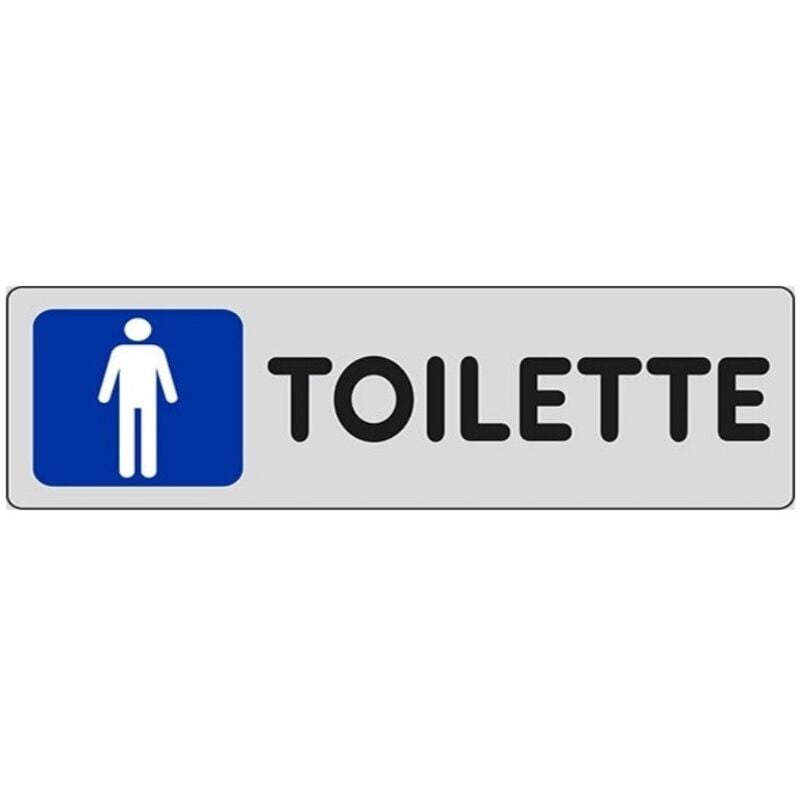 foto del prodotto targa cartello targhetta adesiva toilette uomo 150x50 bagno uomini wc segnaletic