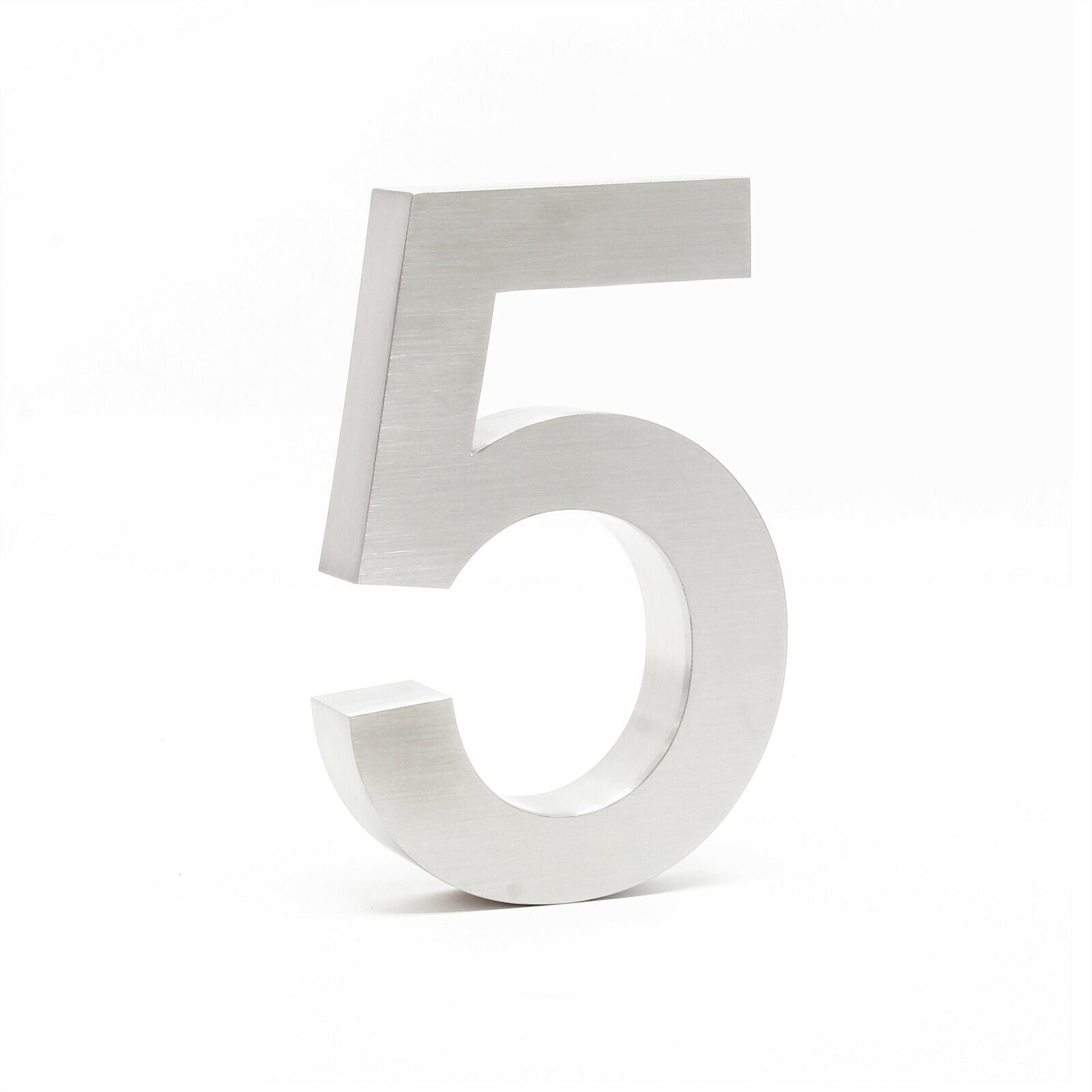 foto del prodotto targa civica 5 acciaio inox 20 cm materiale di montaggio arial 3d 16 0001429
