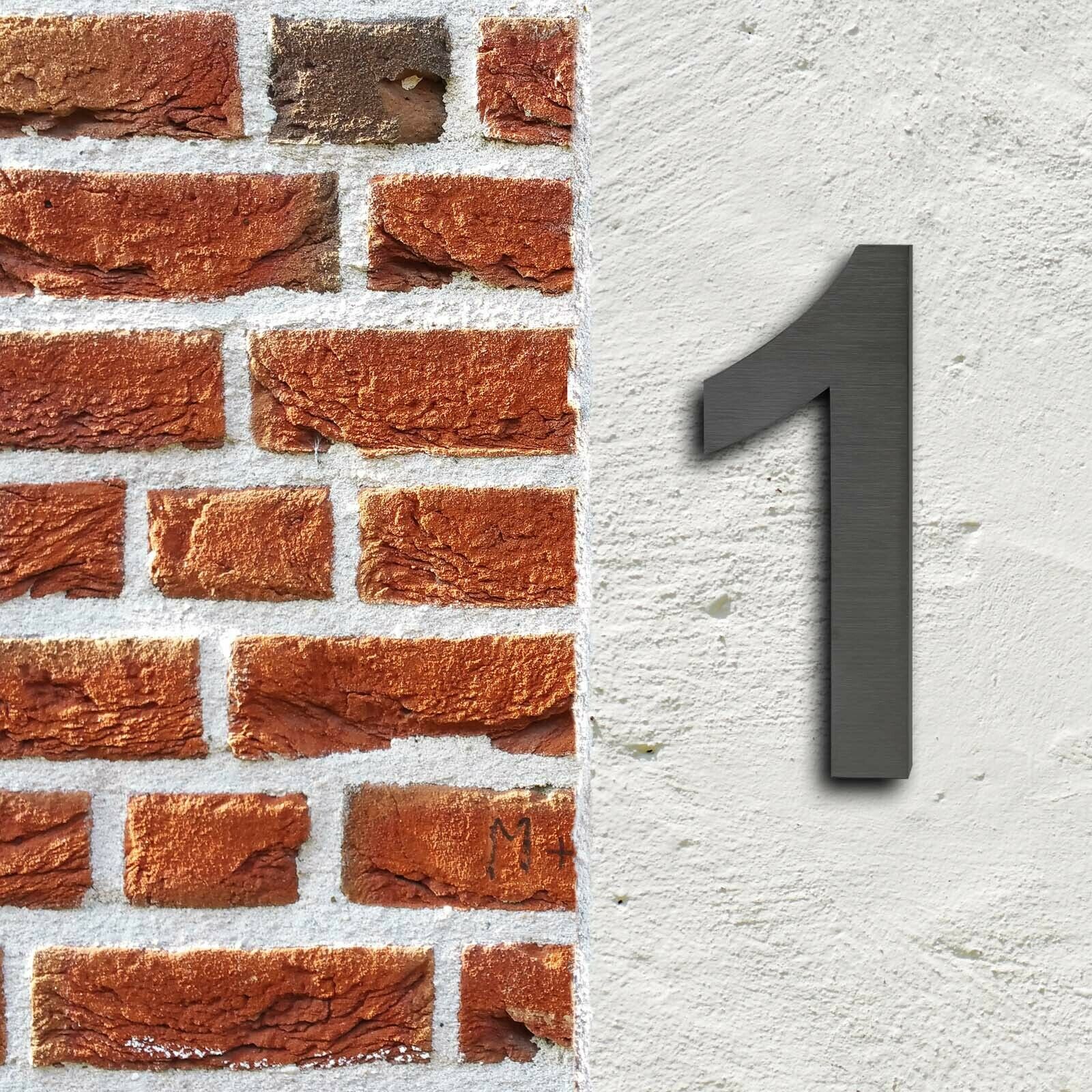 foto del prodotto targa con numero civico 1 arial antracite 3d 20 cm acciaio pregiato resistente alle intemperie 16 0001439