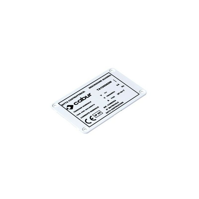 foto del prodotto targa identificativa per quadri, formato 100 60mm cbrta100060