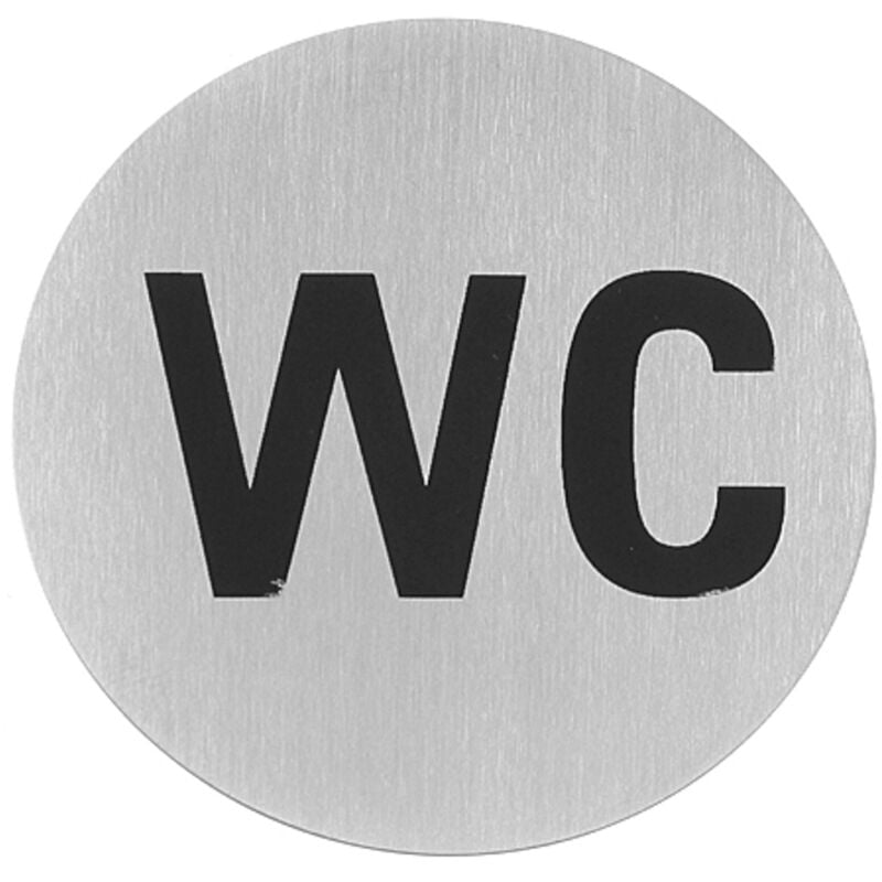 foto del prodotto targa informativa autoadesiva per porte wc, acciaio inox, diametro 75 mm - hendi 663622