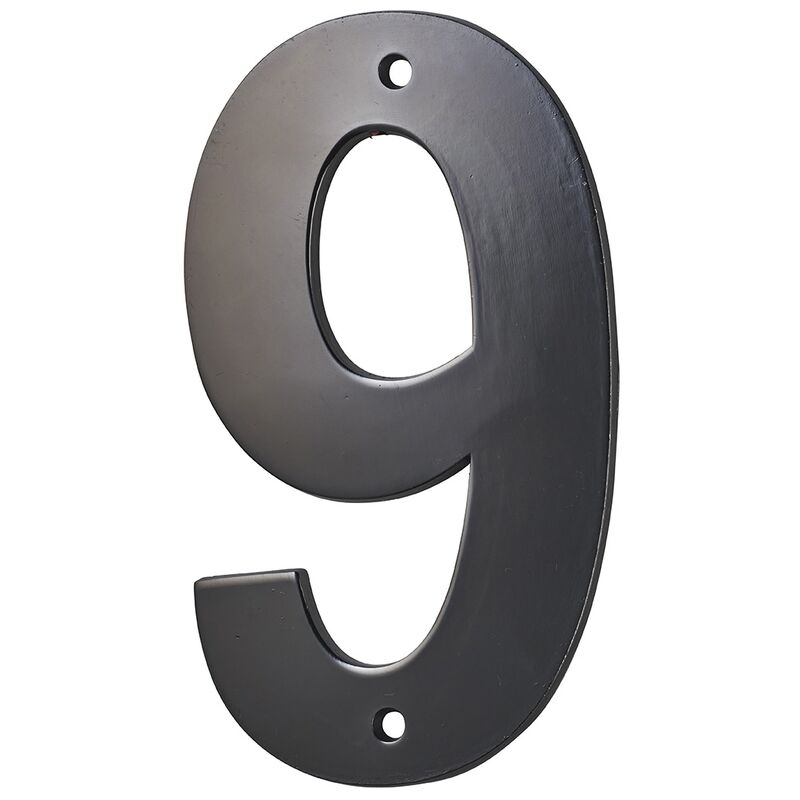 foto del prodotto targa numero 9 altezza 80mm nero metallo, da avvitare thirard
