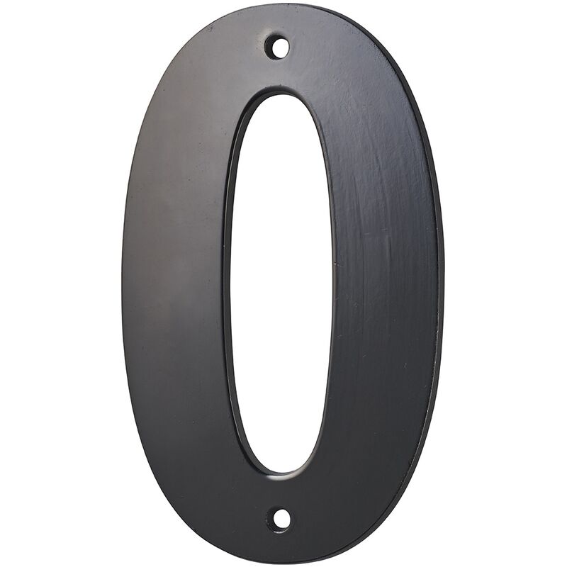 foto del prodotto targa numero civico 0 ,altezza 80mm nero metallo, da avvitare thirard