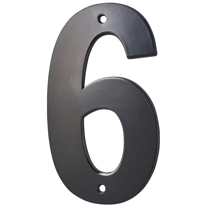 foto del prodotto targa numero civico 6 ,altezza 80mm nero metallo, da avvitare - thirard