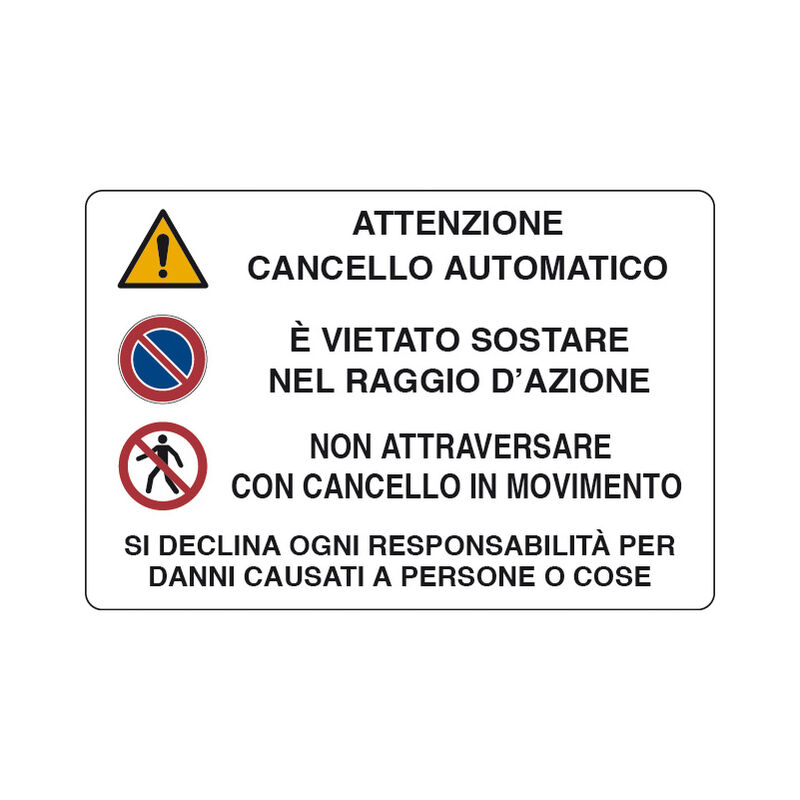 immagine 0 del prodotto targa segnal.attenzione cancello automat.