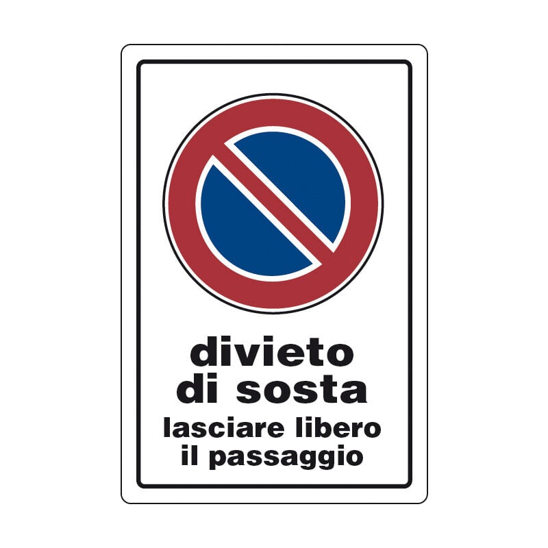 foto del prodotto targa segnal.divieto sosta,lasc.lib.pass.