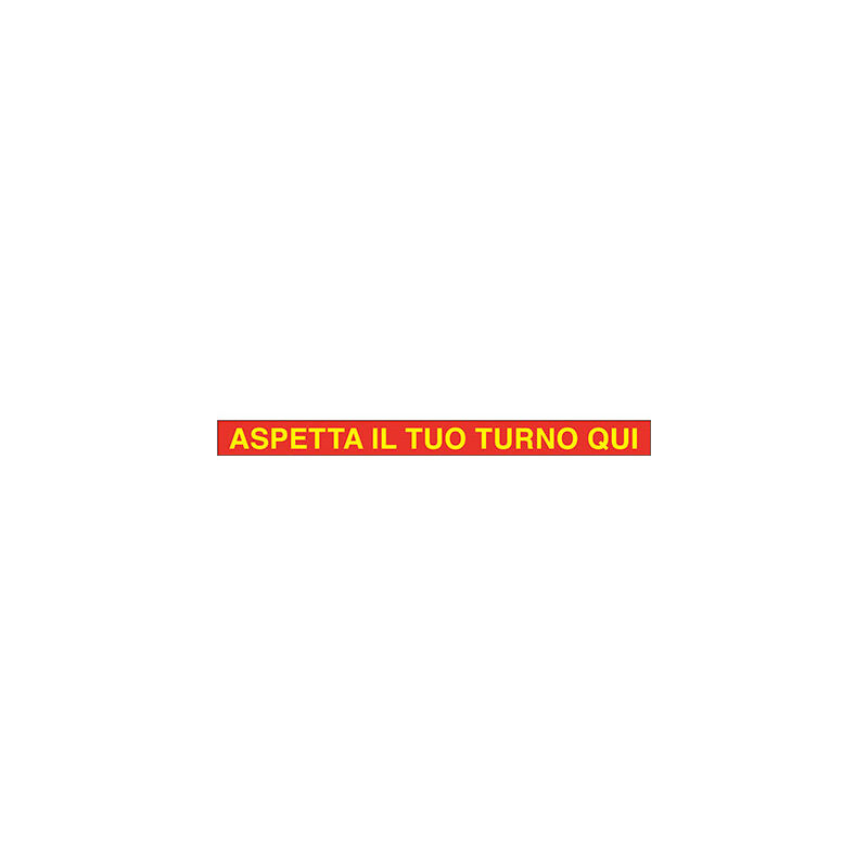 foto del prodotto targa segnaletica covid adesiva aspetta turno qui vinile cm 100x7