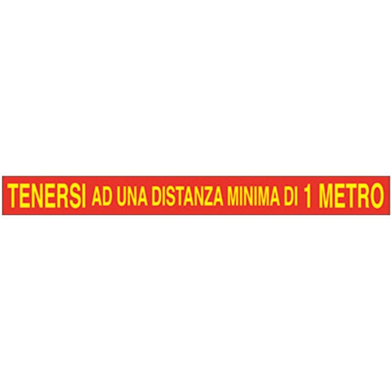 foto del prodotto targa segnaletica covid adesiva tenersi a distanza - vinile cm 100x7 - 1 pezzo