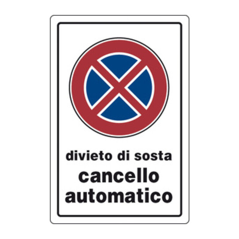 foto del prodotto targa segnaletica div. sosta cancello automatico . prezzo per 1 pezzo.