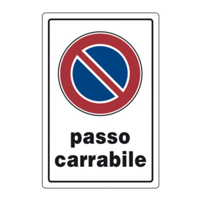 foto del prodotto targa segnaletica passo carrabile . prezzo per 1 pezzo.