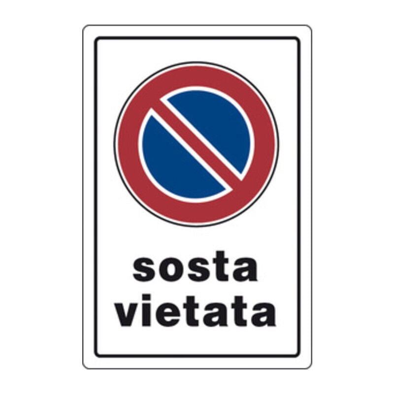 foto del prodotto targa segnaletica sosta vietata . prezzo per 1 pezzo.
