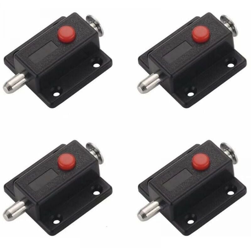 foto del prodotto targette chiusura, chiusura automatica a scatto con pulsante a molla per armadi, chiusure per porte interne ed esterne, finestre, armadi, camera da