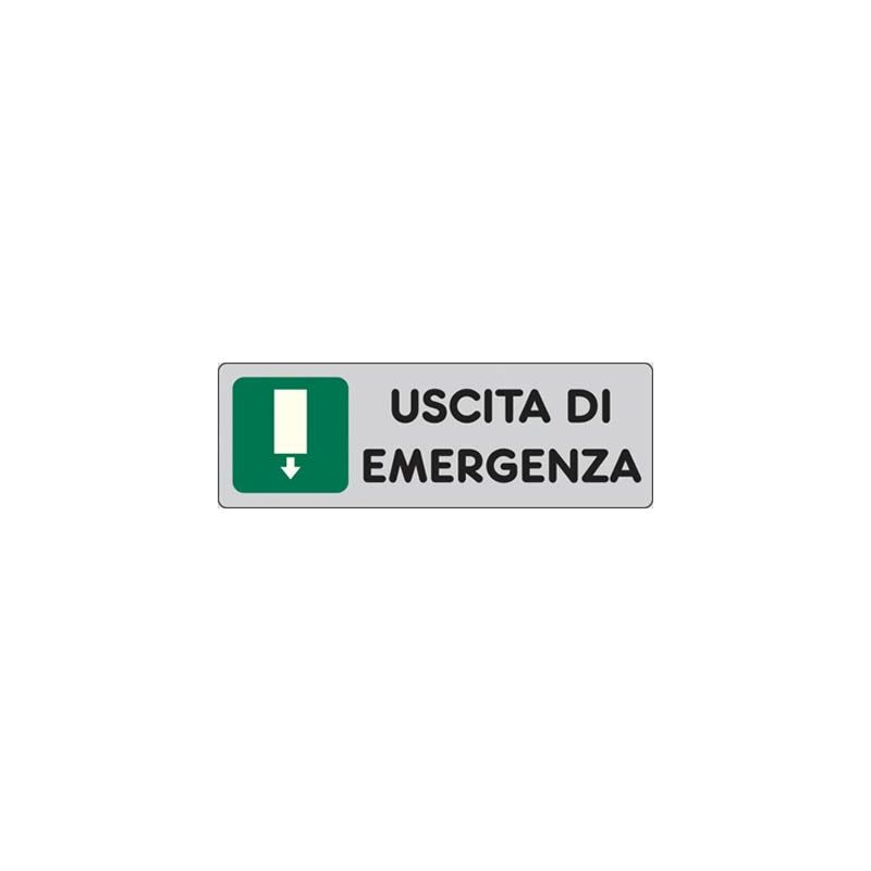 foto del prodotto targhe vinile 15x5 targhe adesiva uscita emergenza