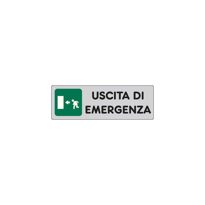foto del prodotto targhe vinile 15x5 targhe adesiva uscita emergenza sx