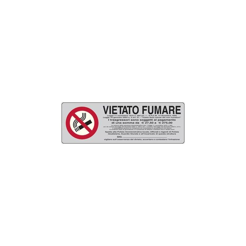 foto del prodotto targhe vinile 15x5 targhe adesiva vietato fumare