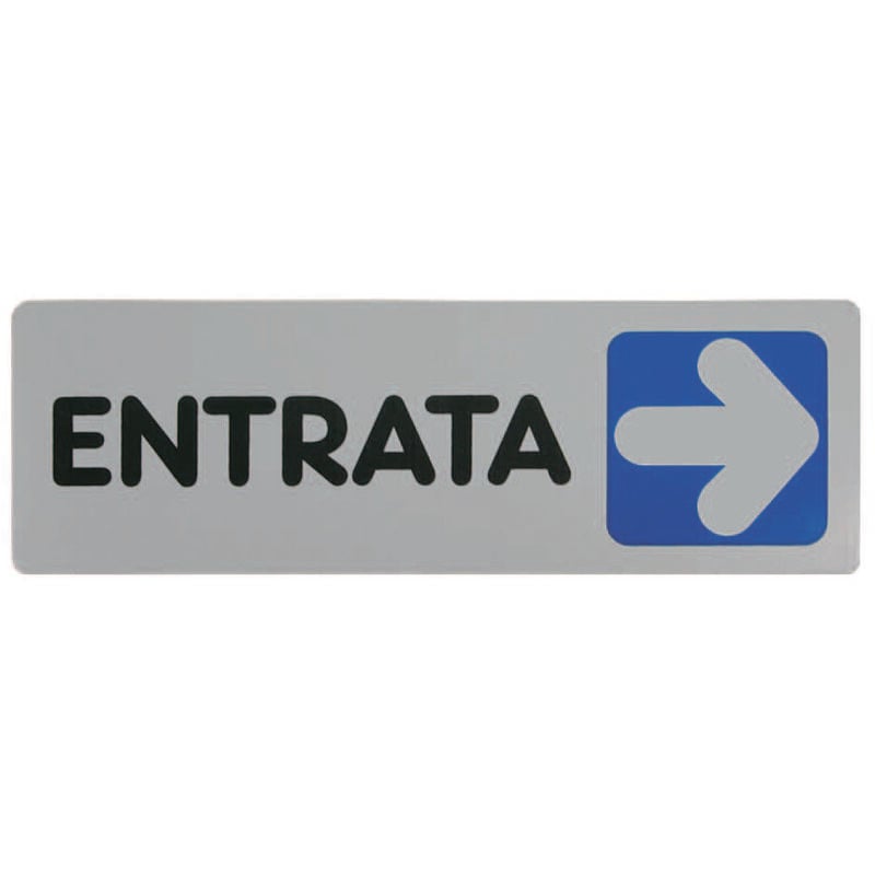 foto del prodotto targhetta adesiva entrata freccia a destra cm.15x5h.