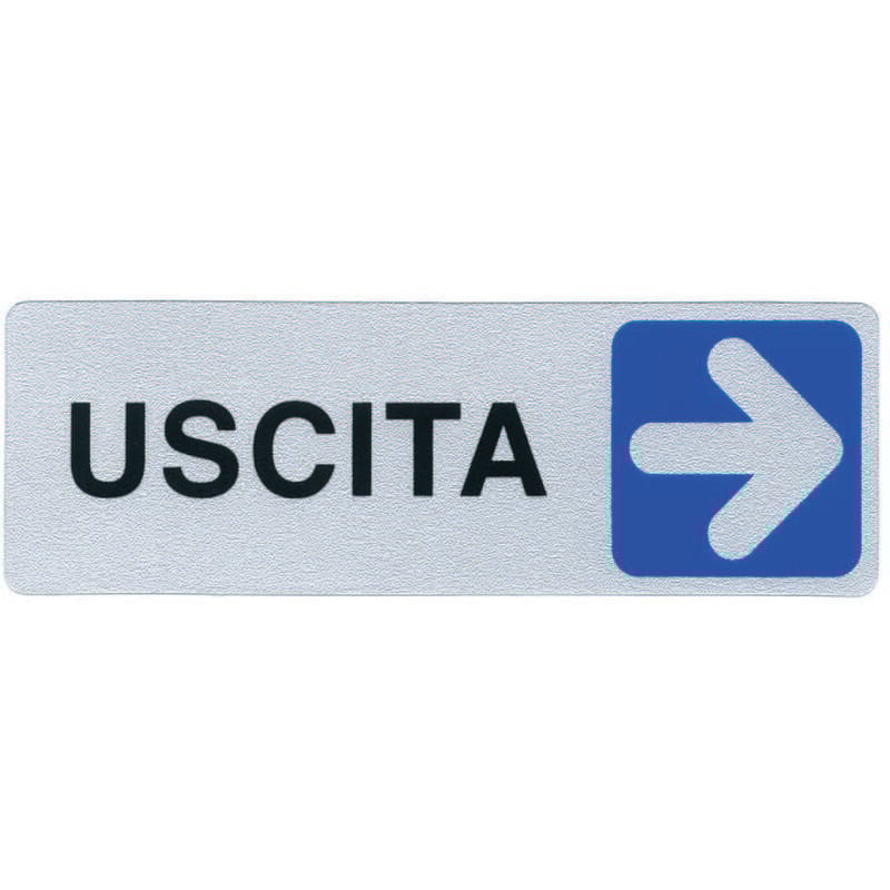 foto del prodotto targhetta adesiva uscita freccia a destra cm.15x5h.