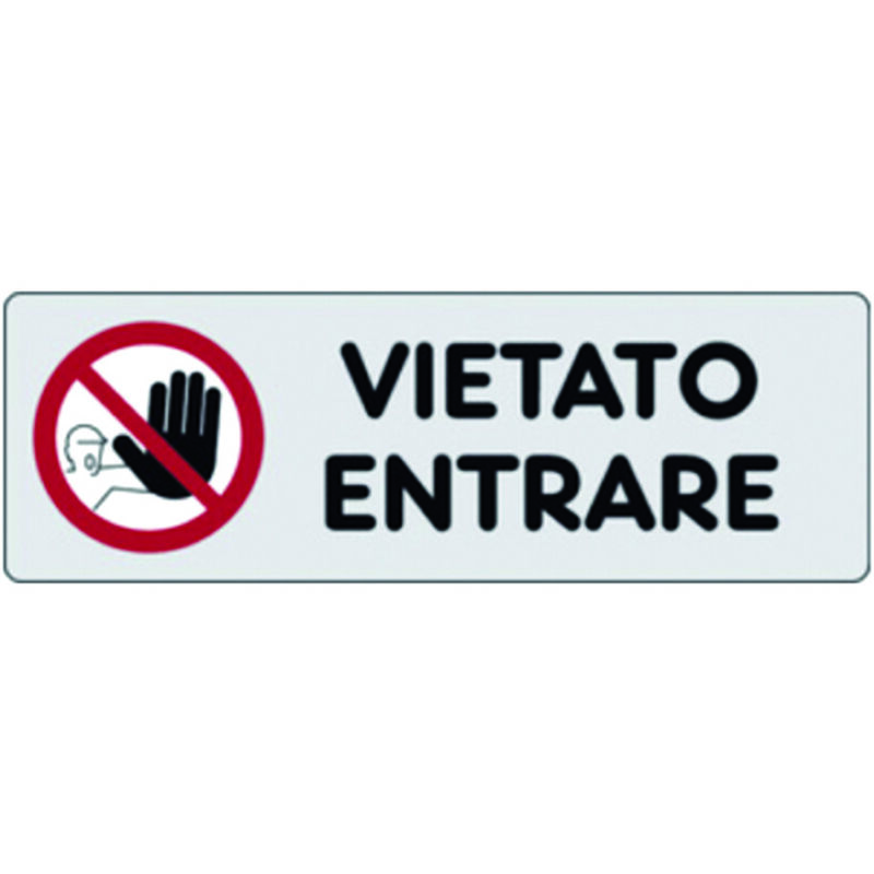 foto del prodotto targhetta adesiva vietato entrare cm.15x5h.