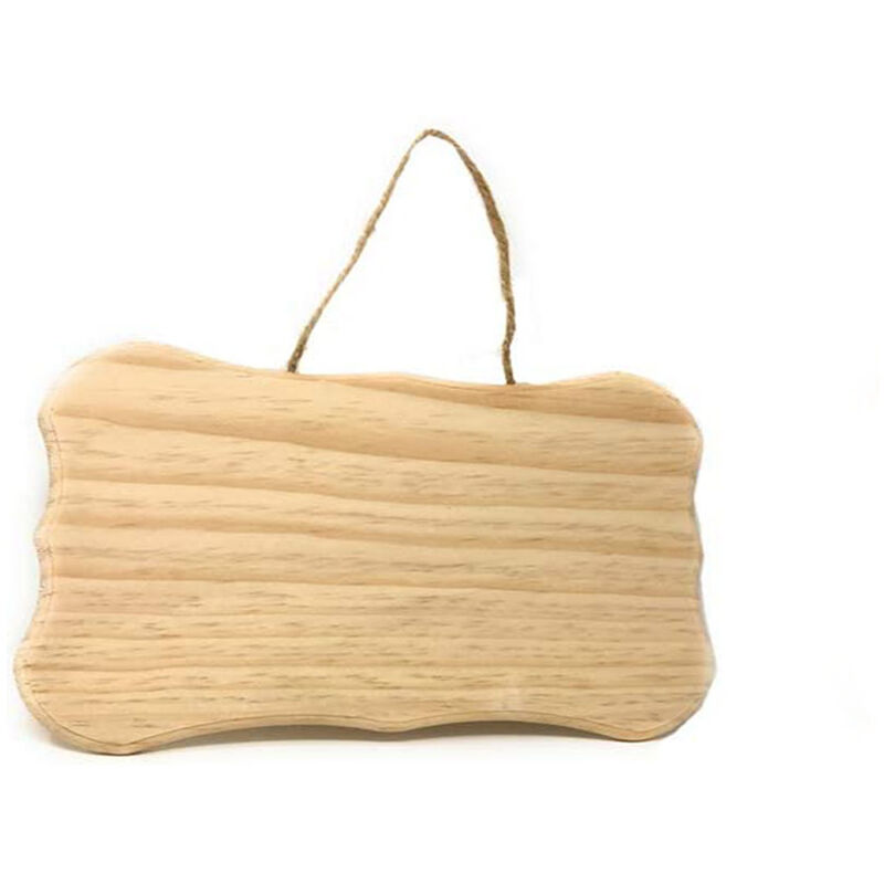 immagine 0 del prodotto targhetta in legno 2 pezzi con corda in canapa da appendere targa personalizzabile con decoupage pittura appendino per porta con punte 25x17x1 cm