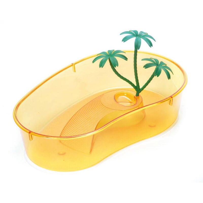 foto del prodotto tartarughiera in plastica con isola modello capri tartarughiera small