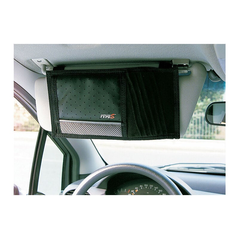 foto del prodotto tasca portadocumenti e cd al parasole per auto