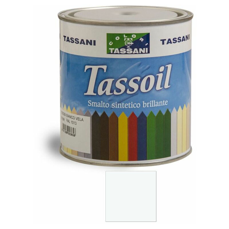 foto del prodotto tassani tassoil smalto sintetico brillante 750 ml bianco ghiaccio