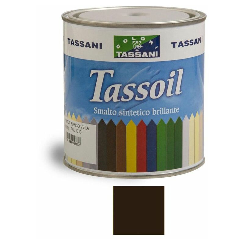 foto del prodotto tassani tassoil smalto sintetico brillante 750 ml marrone ral 8017