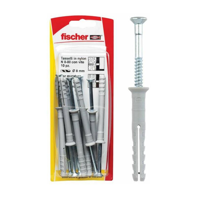 foto del prodotto tasselli a percussione n 6x80 k con vite 15 pz. fischer