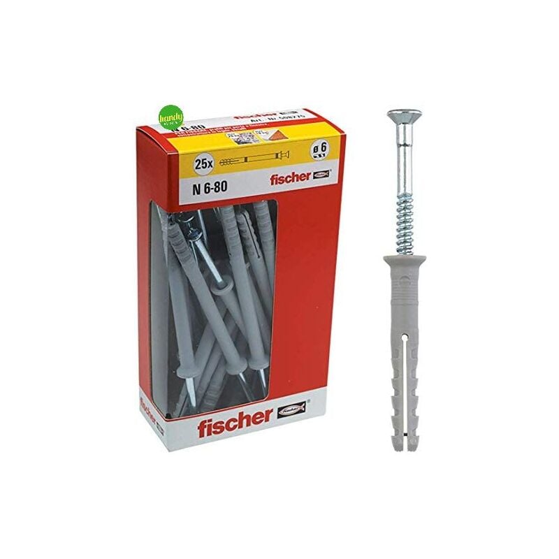 foto del prodotto tasselli chiodi in scatola fischer n 8 100 y a percussione 8 mm 25 pz max 30 kg