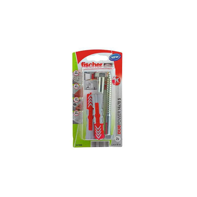 foto del prodotto tasselli duopower 14x70 con bullone di fissaggio 10x95, 2 pezzi