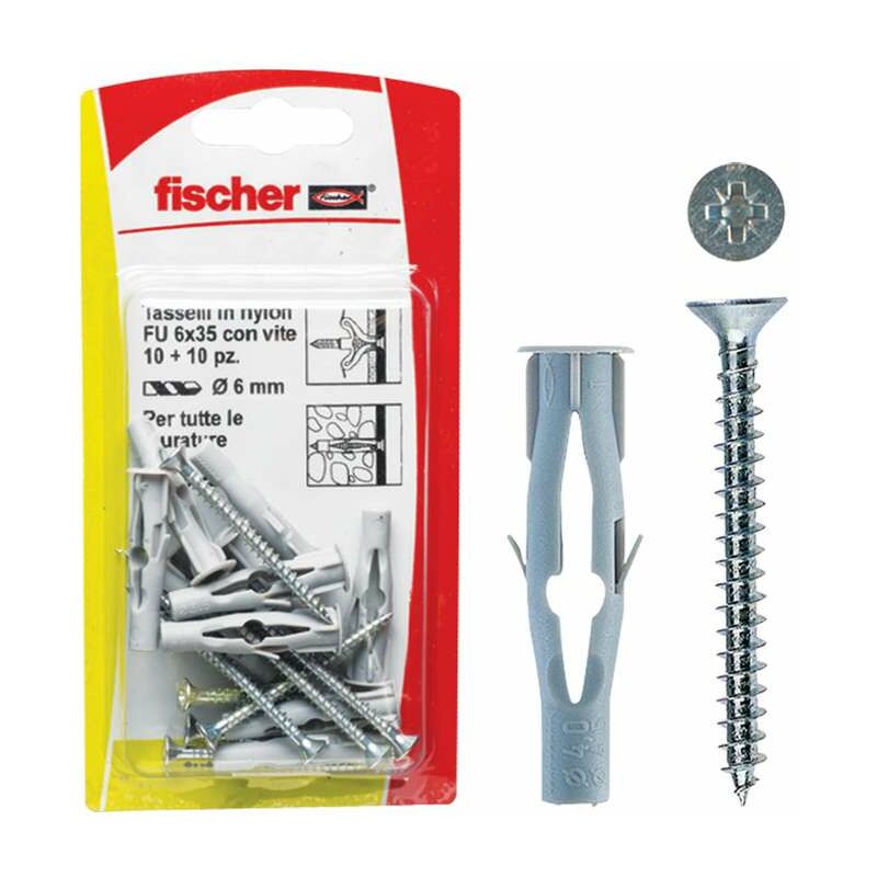 foto del prodotto tasselli fu 10x60 v k con vite 4 pz. fischer