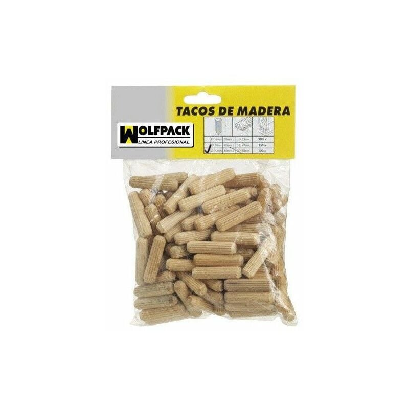 foto del prodotto tasselli in legno 10x40 mm. borsa da 50 pezzi 