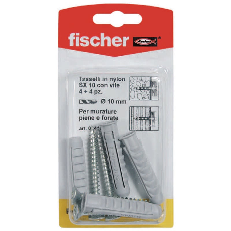 foto del prodotto tasselli in nylon con vite sx sk mm.8x40 vite mm.5x50