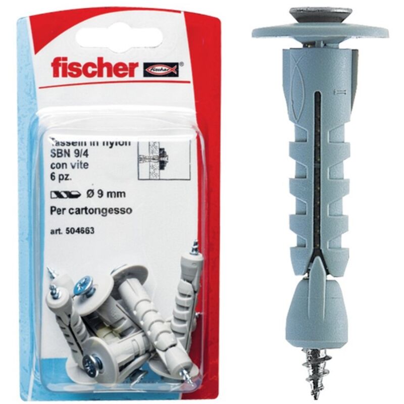 foto del prodotto tasselli nylon sbn 9 4 4 pezzi fischer