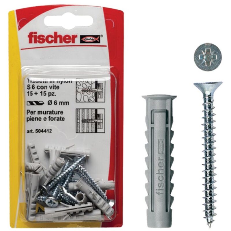 foto del prodotto tasselli nylon sx 4 sk set 5 pezzi fischer