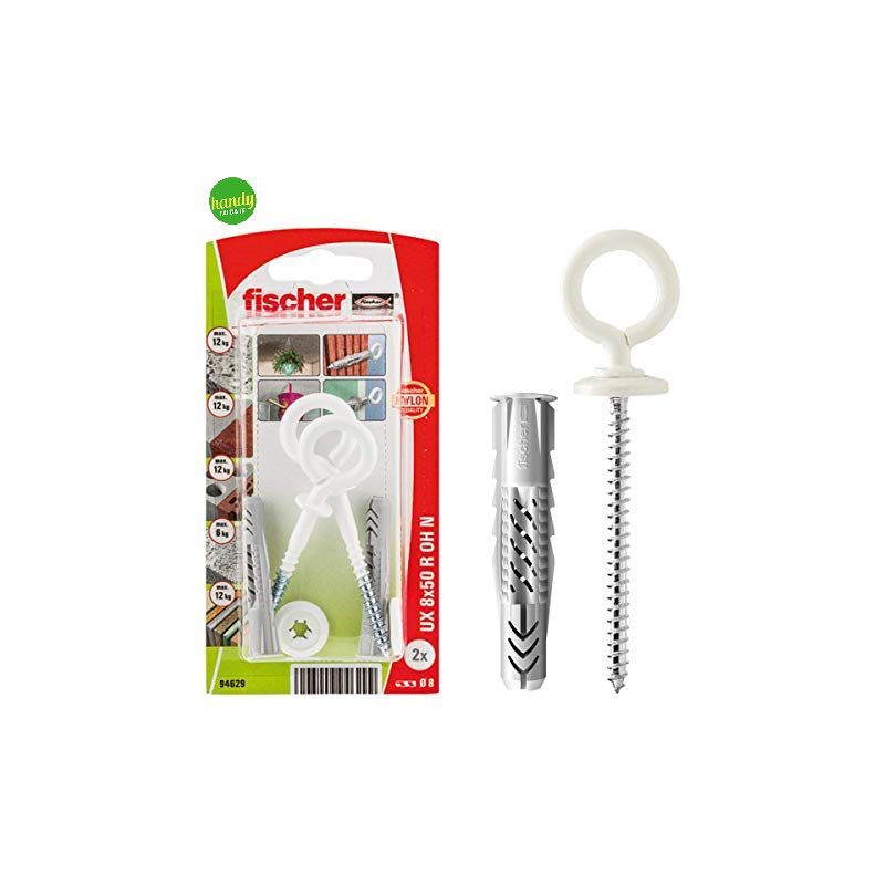 foto del prodotto tasselli occhiolo chiuso fischer bianco ux 8 x 50 r oh n k 8 mm 4 pz