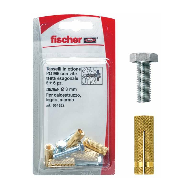 foto del prodotto tasselli ottone po m8 te k con vite 4 pz. fischer