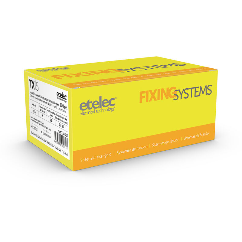 foto del prodotto tasselli tx5 5x25mm in confezione da 100