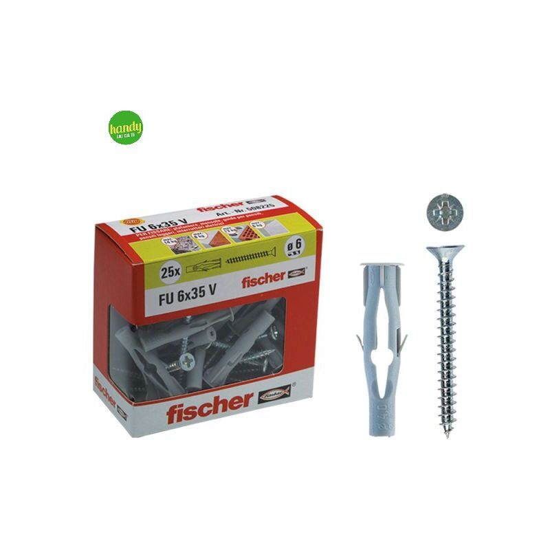 foto del prodotto tasselli viti in cartone fischer fu 6 x 45 v y 6 mm 50 pz