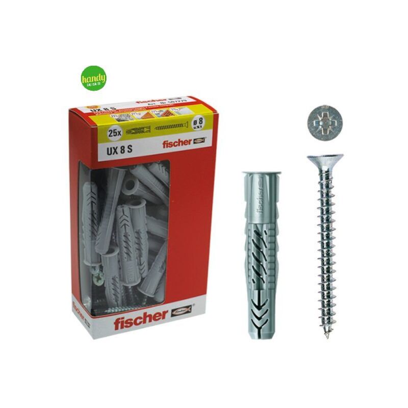 foto del prodotto tasselli viti in cartone fischer ux 10 x 60 s y 10 mm 20 pz max 43 kg