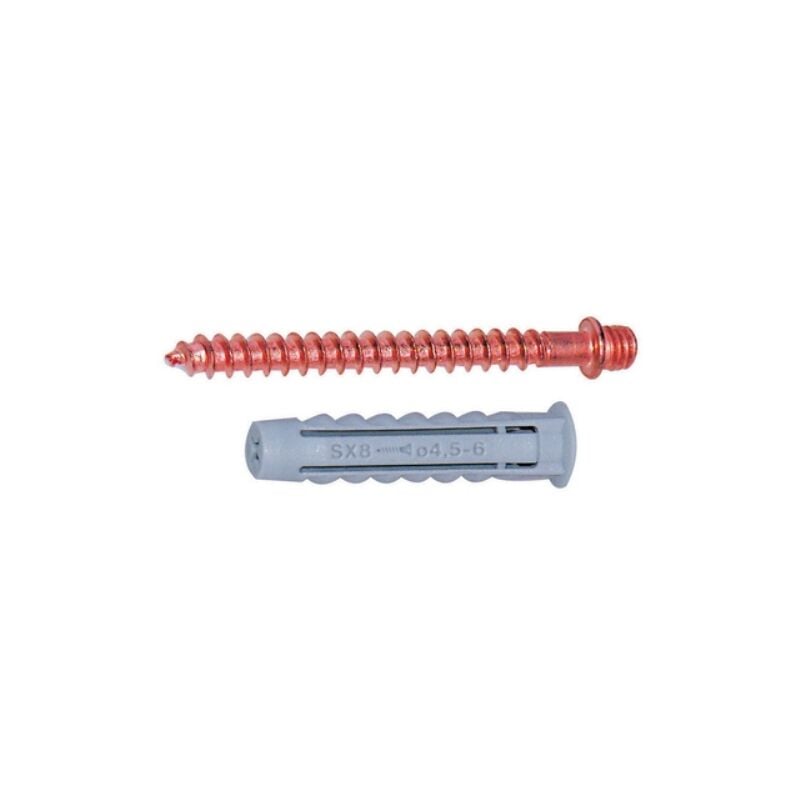 foto del prodotto tassello con doppia vite m6 in ottone ramato lungh. 6 fischer pz 10