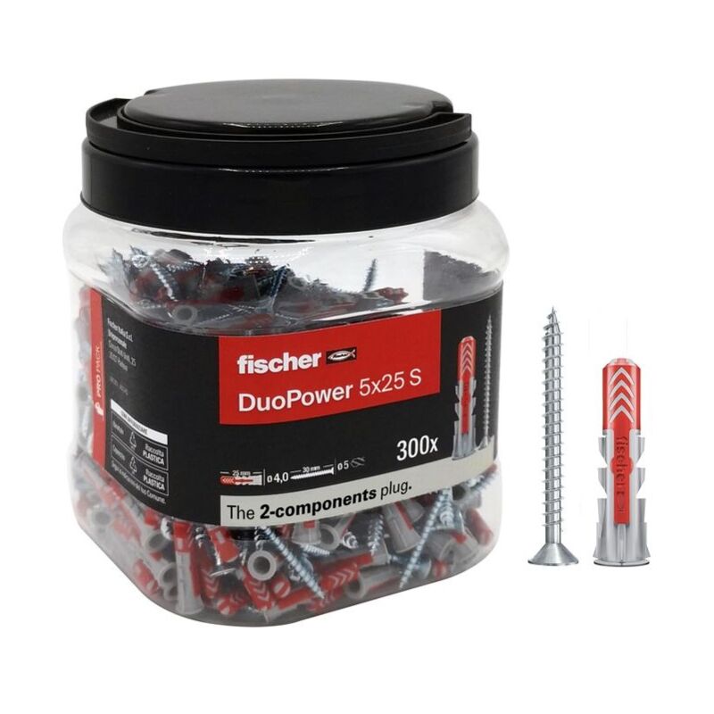 foto del prodotto tassello duopower 5x25 s vite propack 300 pezzi fischer