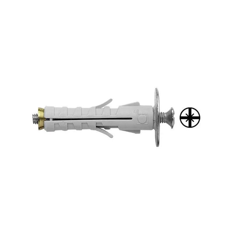 foto del prodotto tassello leggero in plastica con vite ad espansione con boccola ed alette antirotazione 12x45 elematic